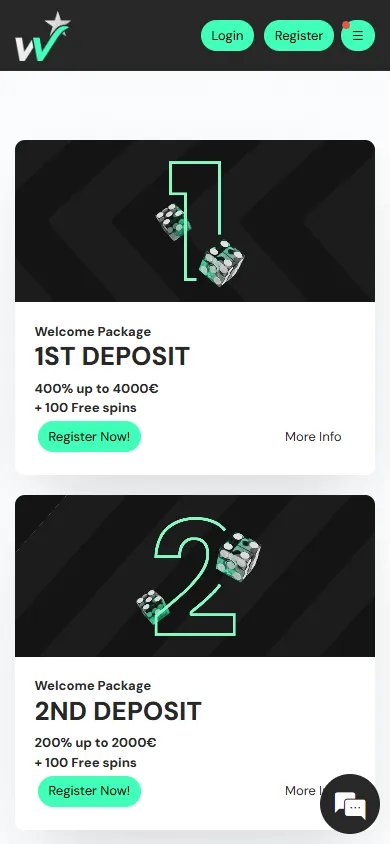 Winner Casino mobile browser promotions with deposit offers
